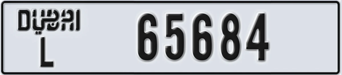 UAE License Plate Dubai L 65684