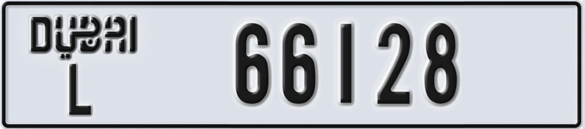 UAE License Plate Dubai L 66128