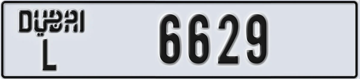 UAE License Plate Dubai L 6629