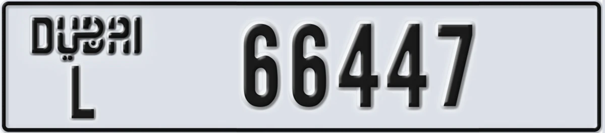 UAE License Plate Dubai L 66447