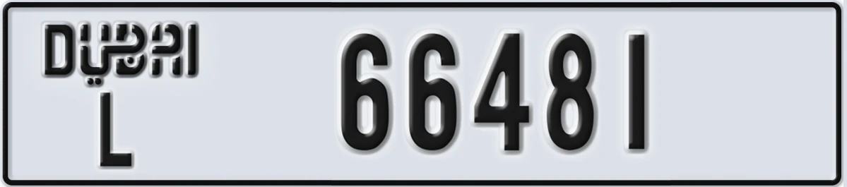 UAE License Plate Dubai L 66481