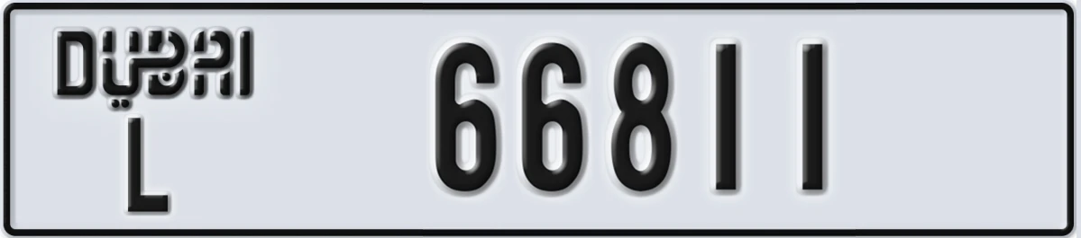 UAE License Plate Dubai L 66811