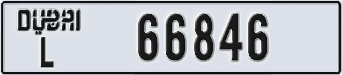 UAE License Plate Dubai L 66846
