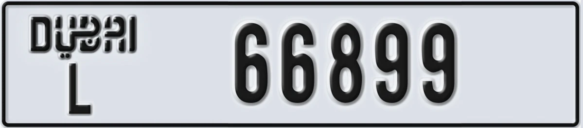 UAE License Plate Dubai L 66899