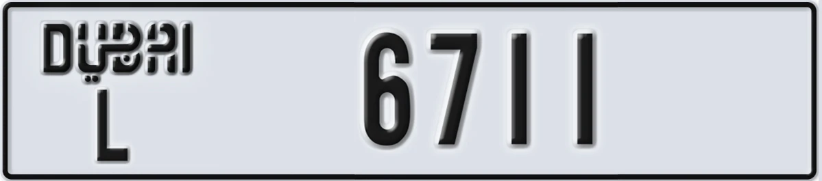 UAE License Plate Dubai L 6711