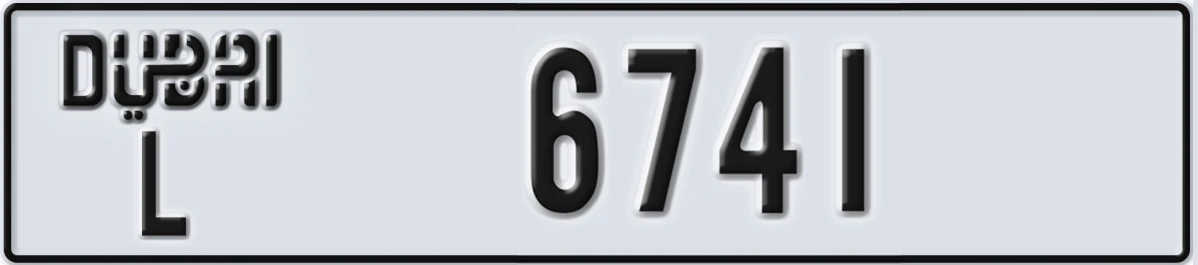UAE License Plate Dubai L 6741