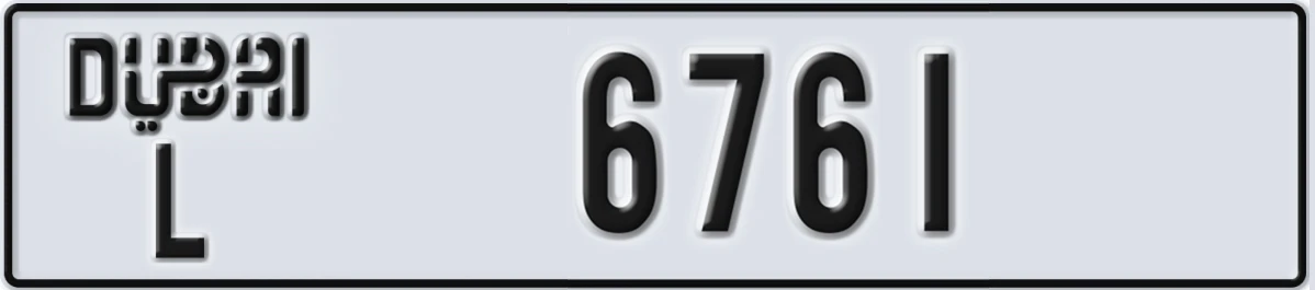 UAE License Plate Dubai L 6761