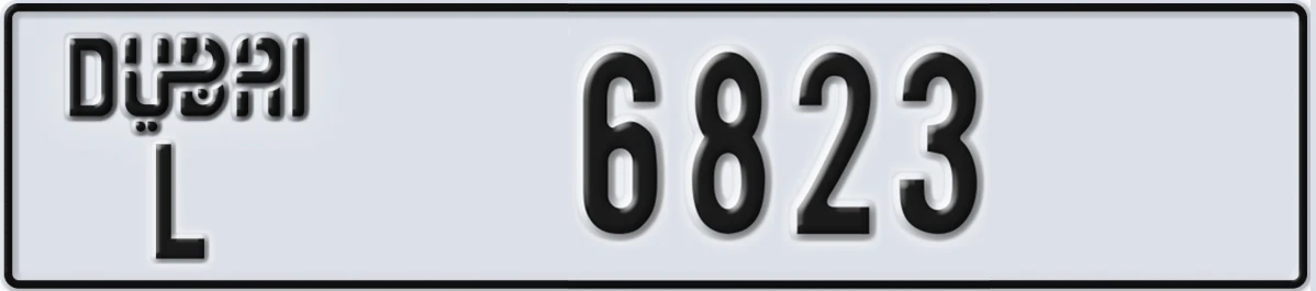 UAE License Plate Dubai L 6823