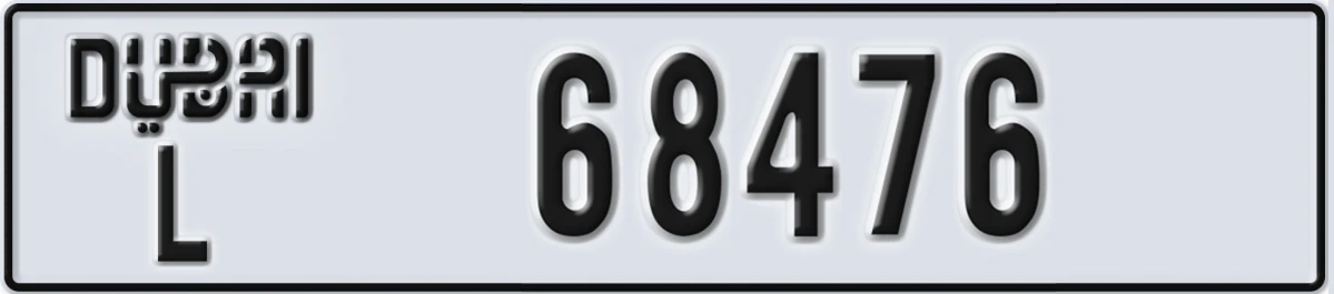 UAE License Plate Dubai L 68476