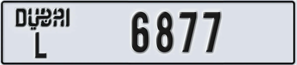 UAE License Plate Dubai L 6877