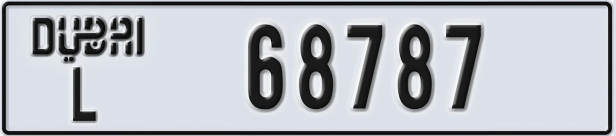 UAE License Plate Dubai L 68787