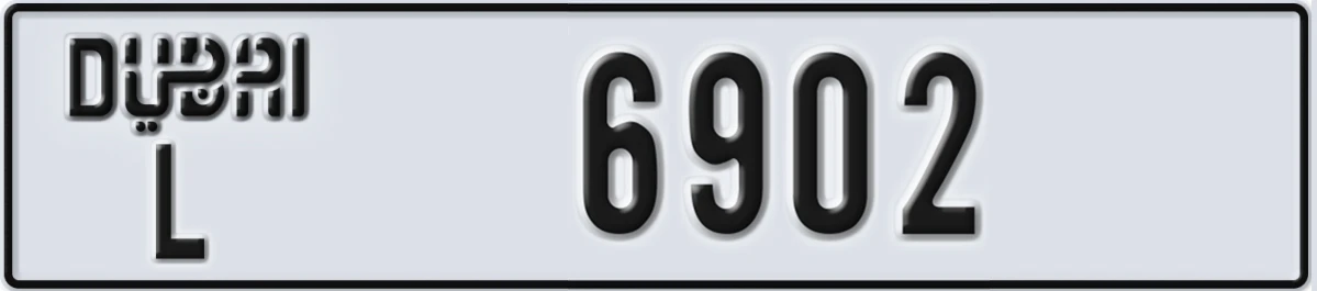 UAE License Plate Dubai L 6902