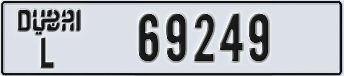 UAE License Plate Dubai L 69249