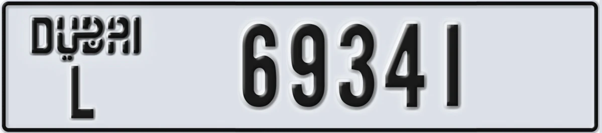UAE License Plate Dubai L 69341