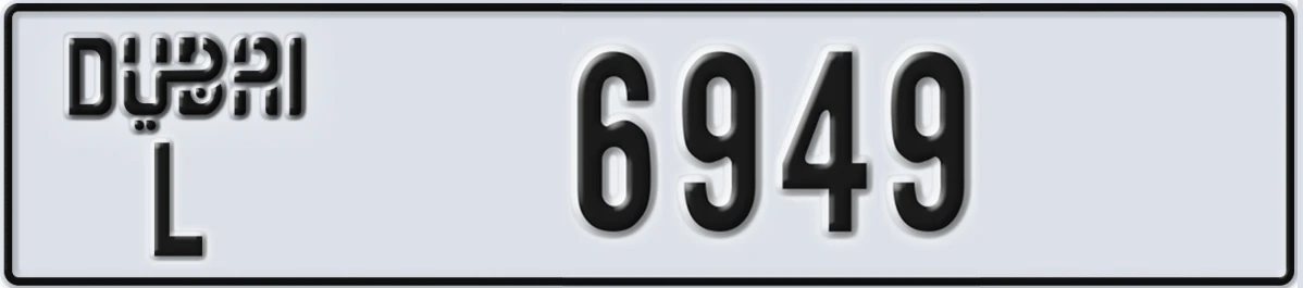 UAE License Plate Dubai L 6949