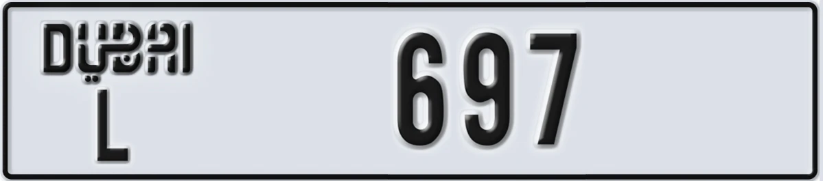 UAE License Plate Dubai L 697