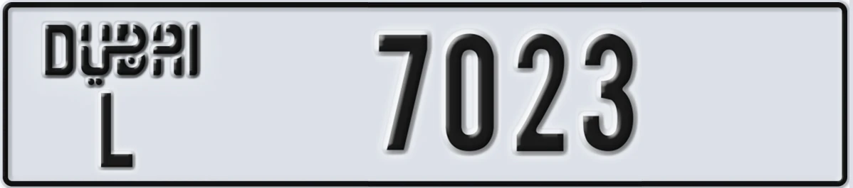 UAE License Plate Dubai L 7023