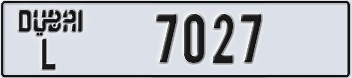 UAE License Plate Dubai L 7027