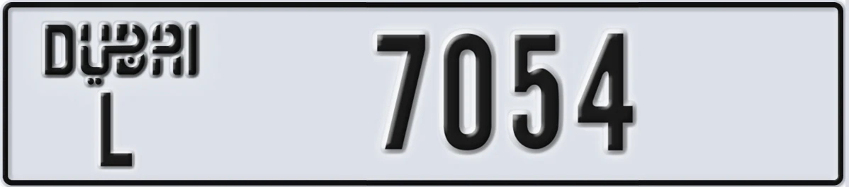 UAE License Plate Dubai L 7054