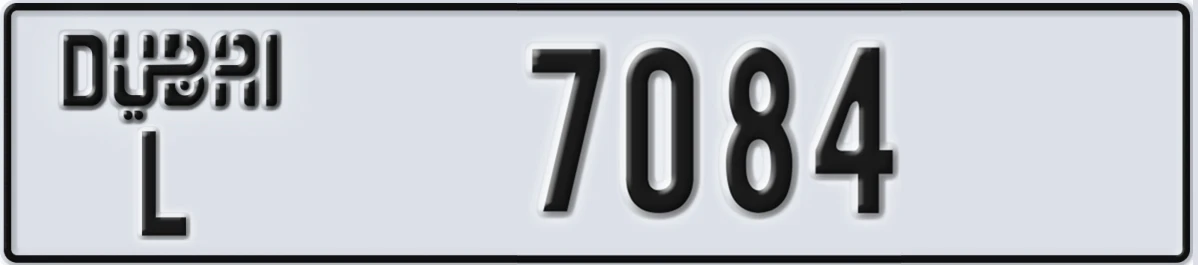 UAE License Plate Dubai L 7084