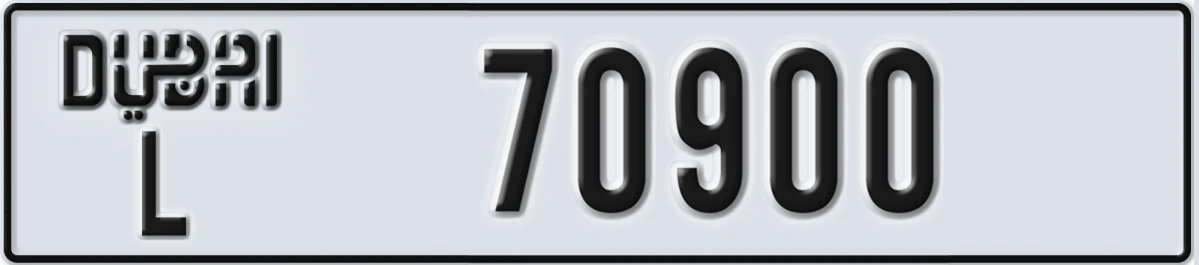 UAE License Plate Dubai L 70900