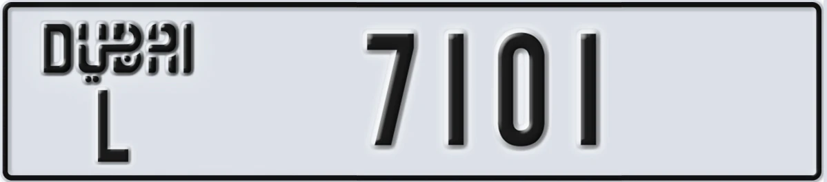 UAE License Plate Dubai L 7101