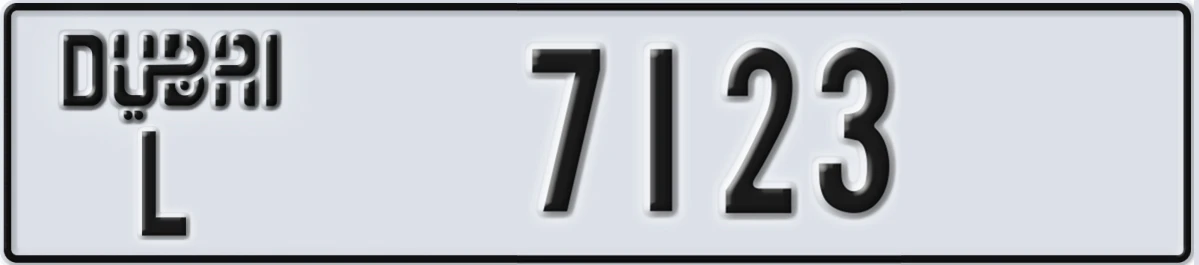 UAE License Plate Dubai L 7123