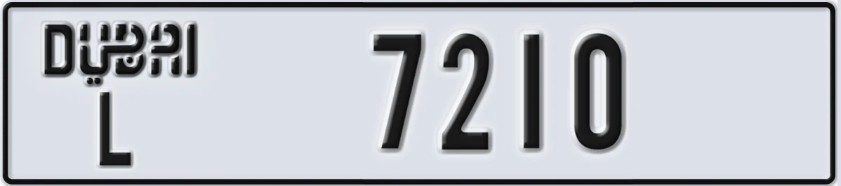 UAE License Plate Dubai L 7210