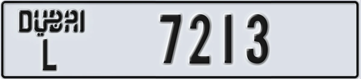 UAE License Plate Dubai L 7213