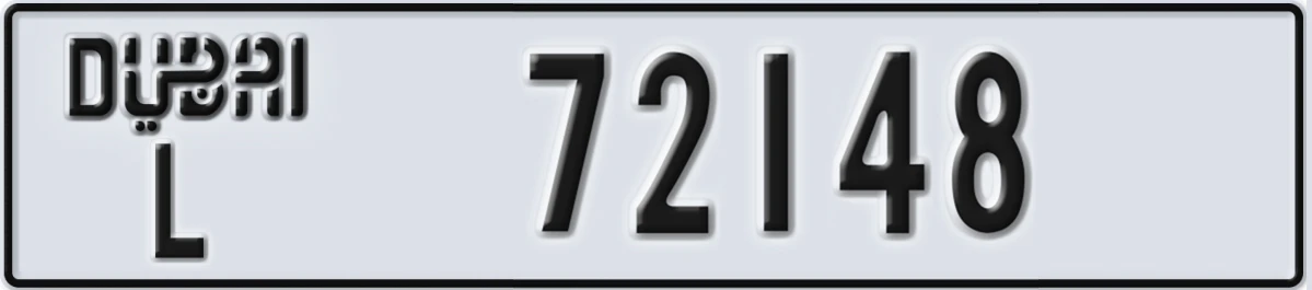 UAE License Plate Dubai L 72148