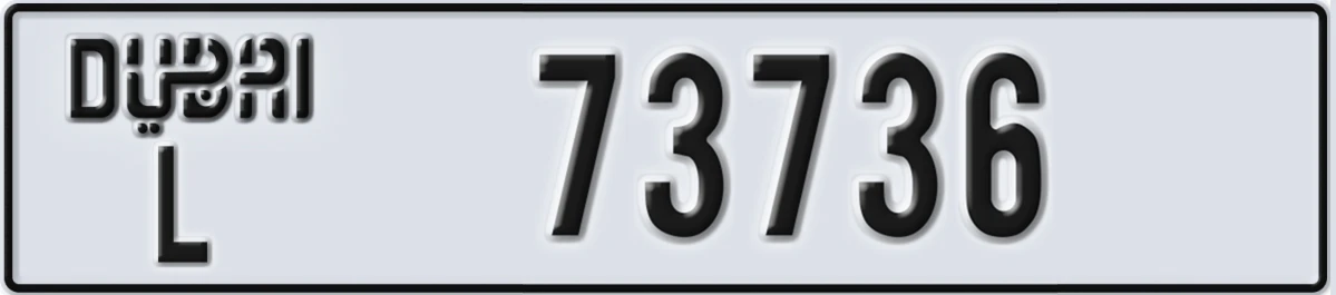 UAE License Plate Dubai L 73736