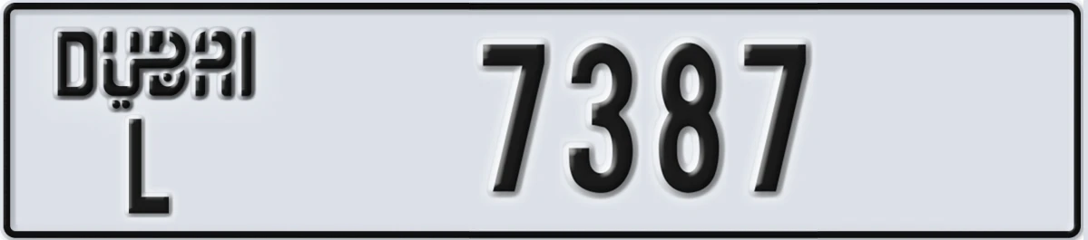 UAE License Plate Dubai L 7387