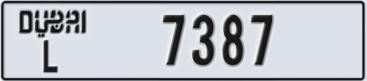 UAE License Plate Dubai L 7387