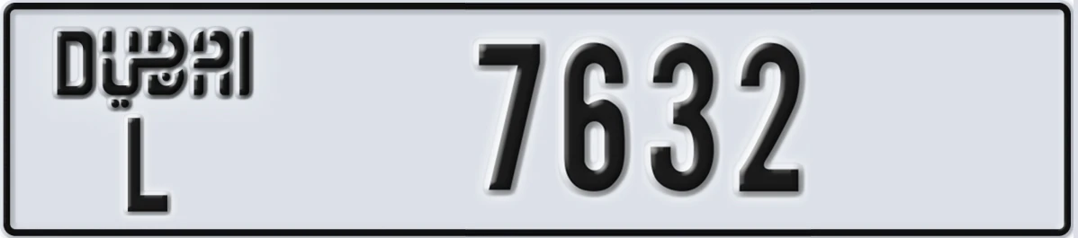 UAE License Plate Dubai L 7632