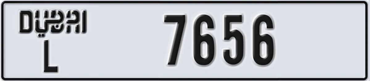 UAE License Plate Dubai L 7656