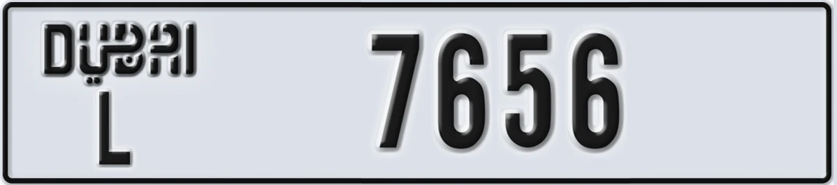 UAE License Plate Dubai L 7656