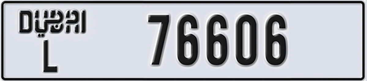 UAE License Plate Dubai L 76606