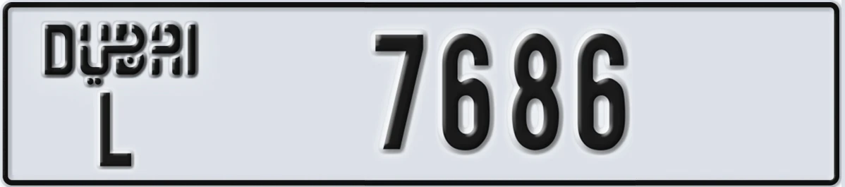 UAE License Plate Dubai L 7686