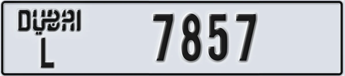 UAE License Plate Dubai L 7857