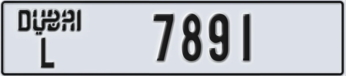 UAE License Plate Dubai L 7891