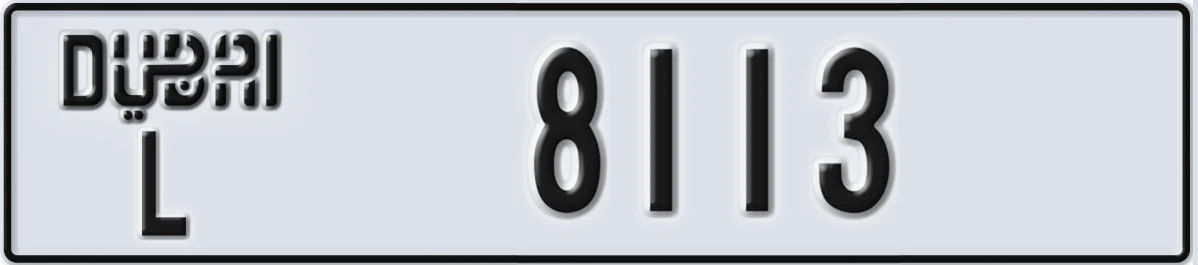 UAE License Plate Dubai L 8113