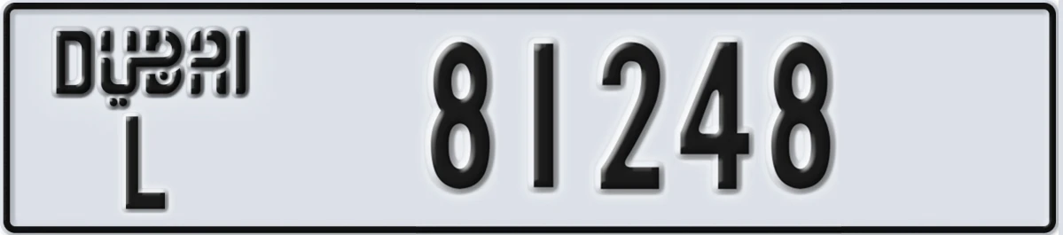 UAE License Plate Dubai L 81248