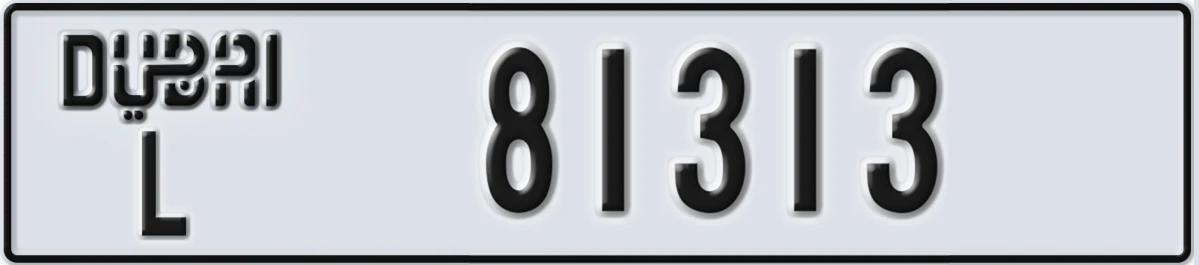 UAE License Plate Dubai L 81313