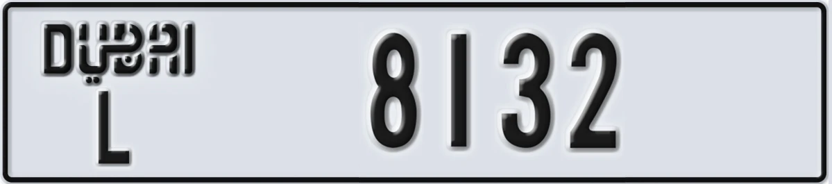 UAE License Plate Dubai L 8132