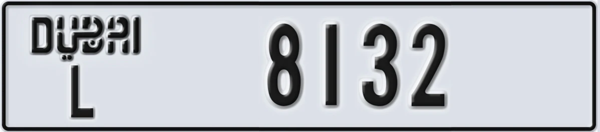 UAE License Plate Dubai L 8132