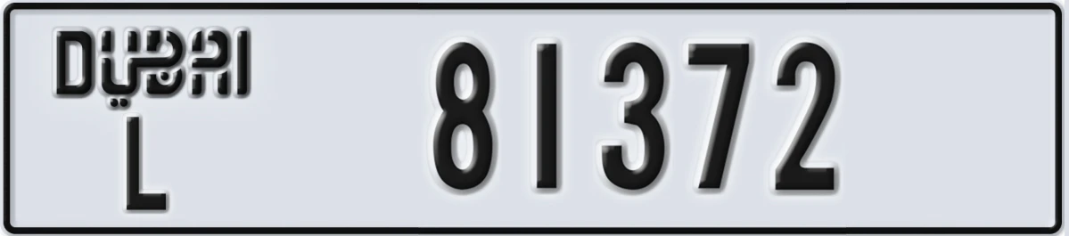 UAE License Plate Dubai L 81372
