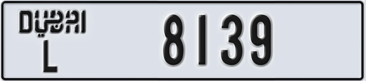 UAE License Plate Dubai L 8139