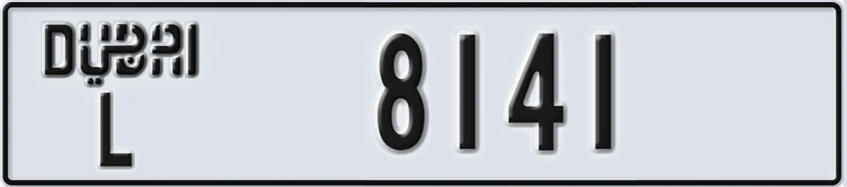 UAE License Plate Dubai L 8141