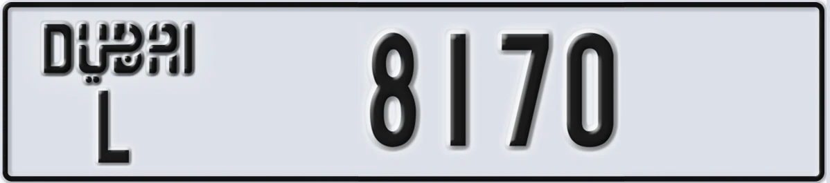 UAE License Plate Dubai L 8170