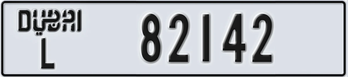 UAE License Plate Dubai L 82142
